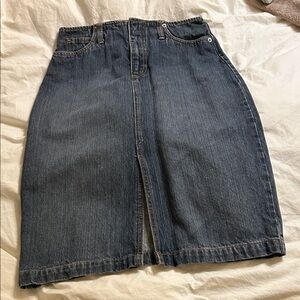 Classic Dark Blue Denim Pencil Skirt S